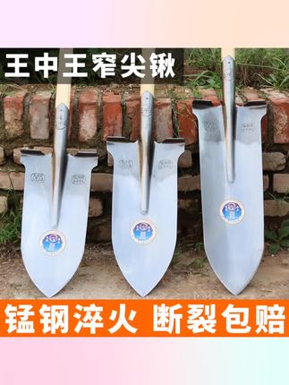 #五金工具 王中王锰钢铁锹尖头农用挖土铲子全钢铁锨挖树专用锹山药窄口户外#铁锹推荐 #五金工具优选 #铁锹 #农用工具