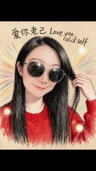 做温暖的自己就好#AI素描画