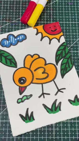 教你画小鸡,简单又好看#一学就会的简笔画 #快来看我画的简笔画 #儿童学画画