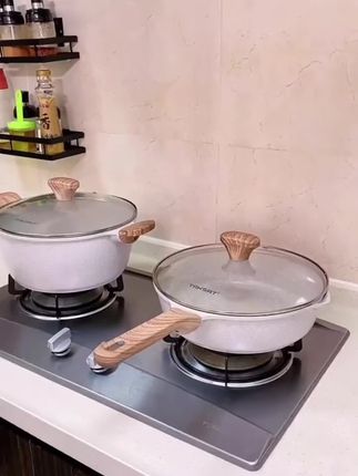 【热销新款】eox国潮麦饭石色锅不粘锅多功能平底牛排锅炉灶通用#厨房好物 #锅具 #在家做美食 #不粘锅 #强烈推荐