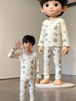 #萌娃穿搭 #儿童家居服 #萌宝潮童穿搭 #儿童秋衣秋裤