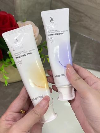 四维既然一次过啦!#产检 被告知不能用普通的牙膏了,赶紧换回一胎就在用的#袋鼠妈妈 孕产妇专用的牙膏,没有对孕妈妈和宝宝不好的成分,淡淡的果香味温和清洁清新口气~#孕期可以用什么牙膏 #孕期#怀孕