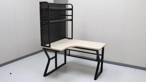 转角电脑桌#钢木电脑桌安装视频#家居好物