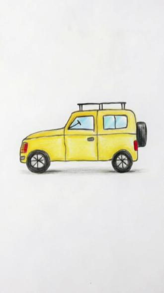 用数字4画小汽车,有手就会画#简笔画 #一起学画画 #创意美术 #儿童简笔画 #绘画教程