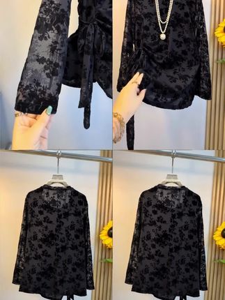新款大码女装2025秋装胖妹妹200斤淑女蝴蝶结网纱丝绒提花打底衫#打底上衣#提花上衣#百搭上衣#新款上衣#大码上衣