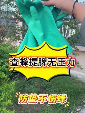 查蜂取蜜带上这个手套,好清洗,动作灵活,蜜蜂蛰不透#防蜂手套 #养蜂手套 #橡胶手套 #橡胶手套的妙用