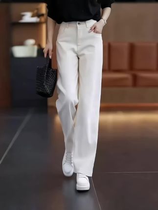 休闲宽松牛仔直筒裤#dou+小助手 #时尚气质穿搭