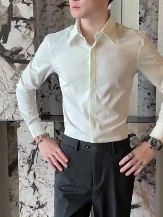 #男士秋季衬衫 秋季高级感纯色衬衫男长袖男装2025新款潮流痞帅男士商务休闲衬衣#百搭衬衫 #时尚衬衫 #秋季新款衬衫 #长袖衬衫男