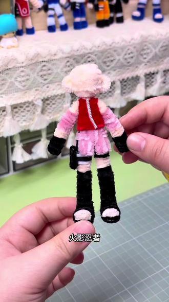 催更的春野樱!扭扭棒教程下期来了 #春野樱 #火影 #火影忍者 #手工 #自制玩偶