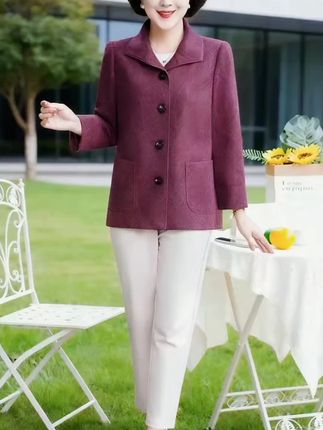 #妈妈装#中老年女装#气质妈妈装#妈妈外套@DOU+小助手
