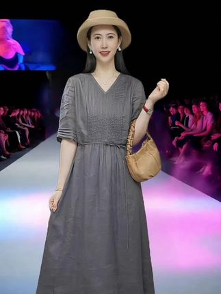 #亚麻连衣裙 #舒适时尚连衣裙 #穿搭是为了取悦自己 #穿搭显贵的秘诀我已掌握 #毫不费力地打开初秋穿搭