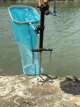 野营者多功能钓鱼地插支架便携三合一鱼竿支架拉饵盘炮台架地插架#炮台架 #炮台支架 #地插架