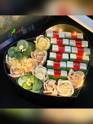 爱心开窗装烟礼盒永生花DIY材料包送男生老公生日礼物情人节520#爱心礼物盒 #礼物盒 #礼物 #装烟礼盒 #礼盒推荐