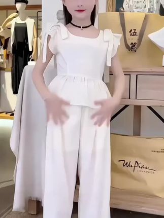#女童套装2025夏季新款韩版洋气时髦儿童短袖上衣阔腿裤两件套童装套装 #气质女神穿搭 #套装穿搭 #时尚气质穿搭