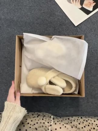 艾特男朋友 送我一双兔子#棉拖鞋#棉鞋