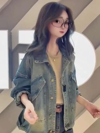 大码牛仔外套女2025新款爆款洋气夹克上衣胖mm宽松短款显瘦女装潮#牛仔外套 #每日穿搭 #谁穿谁好看#时尚穿搭#时尚百搭