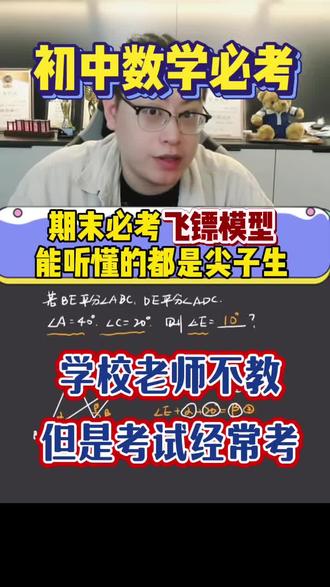 看完这个视频飞镖模型你就能掌握了#初中数学