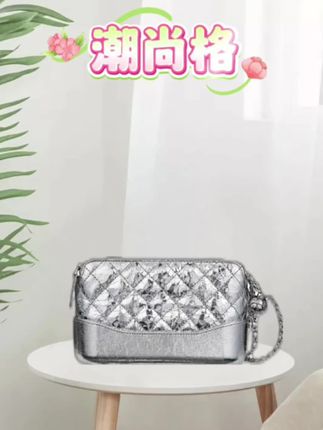 #包包推荐 银色包压纹新款爆款斜挎时尚包正品小香风斜挎包女士女款盒子包包