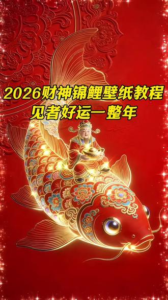 2026招财锦鲤动态壁纸教程来了 赶紧免费领取吧 愿新的一年我们都越来越好#动态壁纸#壁纸教程#教程#动态壁纸教程#剪映