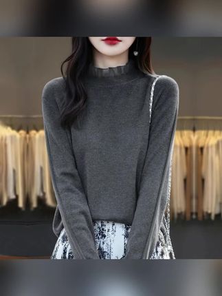 蕾丝打底衫女春秋大码薄款毛衣宽松遮肚子显瘦洋气长袖针织衫上衣#时尚穿搭时尚穿搭时尚 #时尚搭配服装 #女神穿搭 #女装穿搭 #女士薄款开衫外搭长款