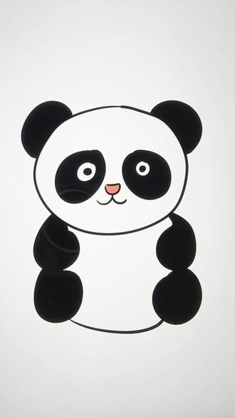 用4个6画熊猫#简笔画#画画教程#学画画