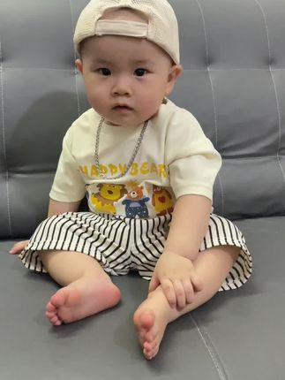 A类儿童夏款套装,水晶珠地透气,短袖短裤洋气,宝宝穿超舒适~#高品质童装 #萌娃穿搭 #夏季穿搭 #我的男孩