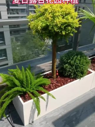 阳台户外异形铁艺花箱组合隔断防锈室外花箱花盆组合花槽不锈钢 #高端大气 #花园露台