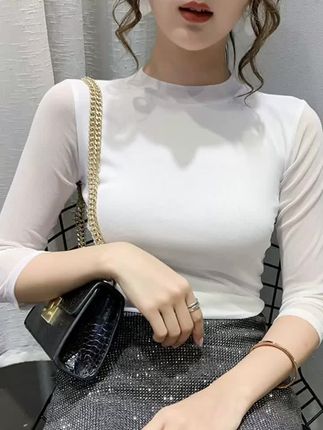 蕾丝打底衫女长袖内搭圆领百搭外穿上衣#上衣穿搭 #打底衫 #蕾丝打底衫 #圆领上衣 #百搭上衣