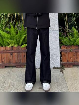 SANKO小个子脱浆原牛赛络纺517版型原色百搭休闲不褪色牛仔裤#裤子穿搭