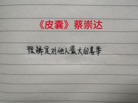 蔡崇达《皮囊》-理解是对他人最大的善举。#每日分享 #每天进步一点 #摘抄