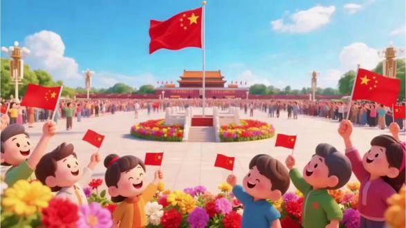 5717爱我中华#爱国歌曲#六一 节目#儿歌背景视频素材 #六—儿童节快乐