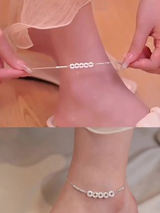 爆款碎碎冰五帝钱脚链加长版不掉色足链轻奢高级感脚踝链饰品 #脚踝链 #五帝钱 #脚链搭配 #碎碎冰脚链 #送女友礼物