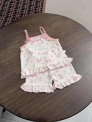 哇塞~这一套也太甜美可爱了吧!!高温天气给女儿穿上清凉又乖巧,妥妥的夏日里的小公主一样_家有女儿的一定不要错过了!!#夏季新款#生女儿就是用来打扮的#女童套装#女童穿搭#女童家居服套装