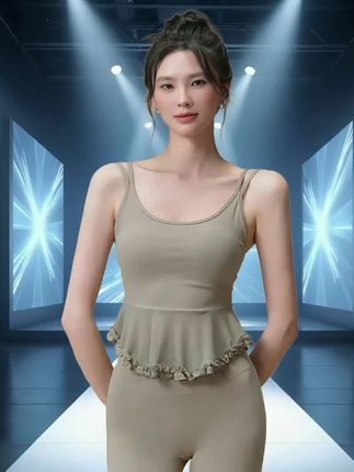 瑜伽健身运动背心,自带胸垫设计,既贴合身形便于舒展,又能勾勒优雅线条,举手投足间尽显从容气质。#吊带背心 #时尚穿搭 #瑜伽 #健身 #时尚穿搭