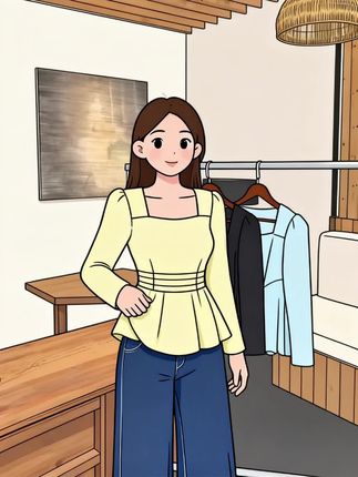 2025秋季新款女收腰显瘦法式气质方领上衣百褶长袖小衫#秋季上衣#收腰上衣#气质穿搭#方领上衣#显瘦上衣