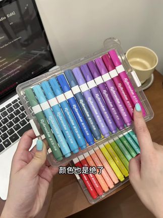颜料马克笔二合一!速干不透纸,想咋画就咋画,轻松拿捏创意小灵感#丙烯马克笔 #水彩笔 #学习用品 #好物分享