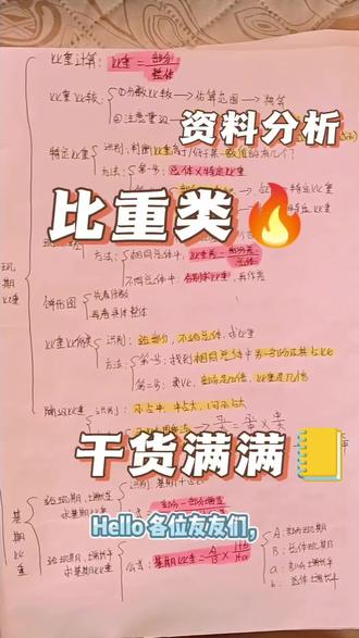 资料分析之比重类 #考公 #考公考编
🔥资料分析比重题还在丢分?这份笔记直接封神!💯步骤清晰到哭,小白也能秒懂~