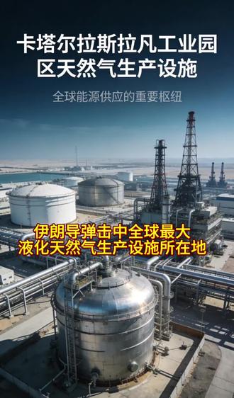 伊朗弹道导弹两次袭击卡塔尔北部拉斯拉凡工业城——全球最大LNG生产基地,引发剧烈爆炸与火灾,重创全球能源供应。#财经#中东局势#能源危机#石油#天然气