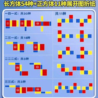 【正方体展开图11种折叠纸三五年级数学教具长方体54种体积表面积】#正方体和长方体展开图学具#三五年级数学学具正方体长方体展开图#正方体展开图11种折叠纸#长方体54种体积表面积展开图学具