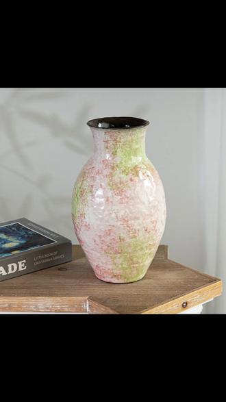 #花瓶 #装饰摆件 #陶瓷花瓶 #玄关摆件 #花瓶摆件 景德镇陶瓷花瓶高温家居玄关粉绿新中式风手工装饰水养器皿培摆件