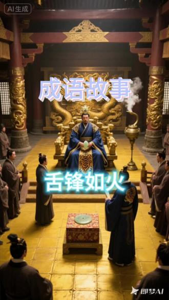 成语故事九《舌锋如火》含义:比喻说话言辞尖锐、犀利,富有强烈的感染力或攻击力,能迅速打动人心或驳斥对方。#成语故事 #舌锋如火 #历史