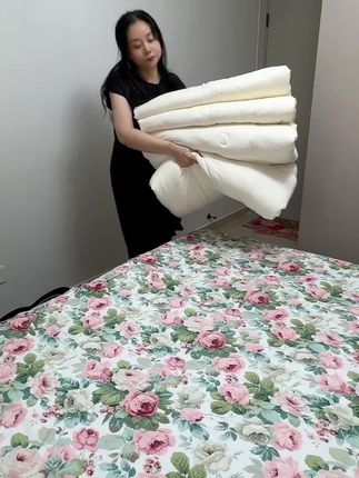 一年四季一条子母被子就够了,夏天用夏被,春秋用春秋被,冬天合在一起用,纯棉面料,A类母婴级 #被子 #被芯 #子母被#大豆子母被 #床上用品