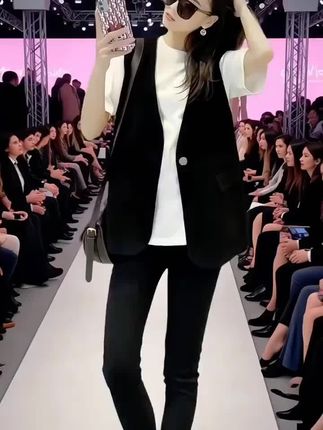 西装马甲女2025春秋季新款韩版外搭时尚黑色西服马夹背心外套百搭 #引领时尚潮流 #穿出高级感 #高级感穿搭 #女神搭配