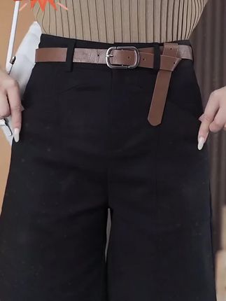 送腰带夏季西装短裤女高腰显瘦直筒百搭休闲阔腿A字五分裤#显瘦穿搭 #西装短裤 #五分裤 #休闲裤 #阔腿裤