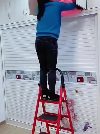 梯子家用折叠梯加厚碳钢人字梯移动楼梯伸缩步梯铁踏板室内梯子#家用梯子
