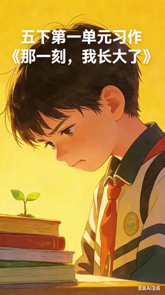 五年级下册语文第一单元习作《那一刻,我长大了》怎么写高分?#作文 #语文 #教育 #读书