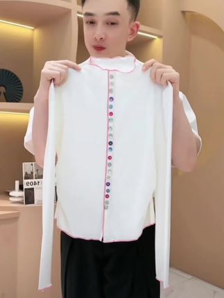 【韩哥女装】2025秋冬《琉璃》白色木耳边设计高弹打底上衣5361-E2