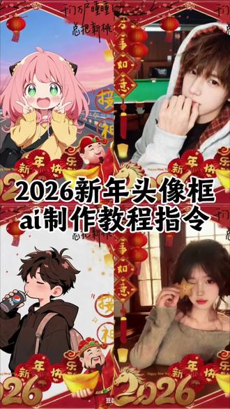 2026新年头像框制作教程指令来了 新年头像p图素材 新春头像p图教程 #新春头像 #豆包ai #豆包P图已经nextlevel了 #新年头像框制作教程 2026新年头像框素材 新年头像抠图教程 2026新年头像框制作 豆包指令p图过年素材