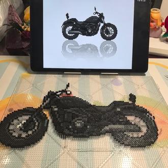 虽然买不起,但我拼的起🏍 #晒出你的拼豆图纸 #创作者中心 #创作灵感 #摩托车拼豆 #抖音二创激励计划