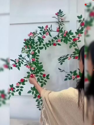 仿真玫瑰花藤,手感过胶,高仿花叶藤,色彩艳丽,#仿真玫瑰花藤 #仿真花藤 #玫瑰花藤 #实用好物